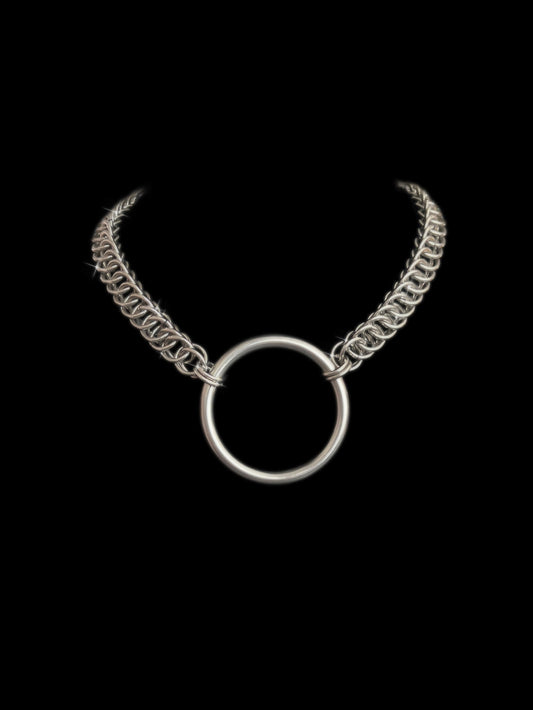 Chainmaille O ring choker. Handmade - Chainmail - Stainless Steel - Necklace