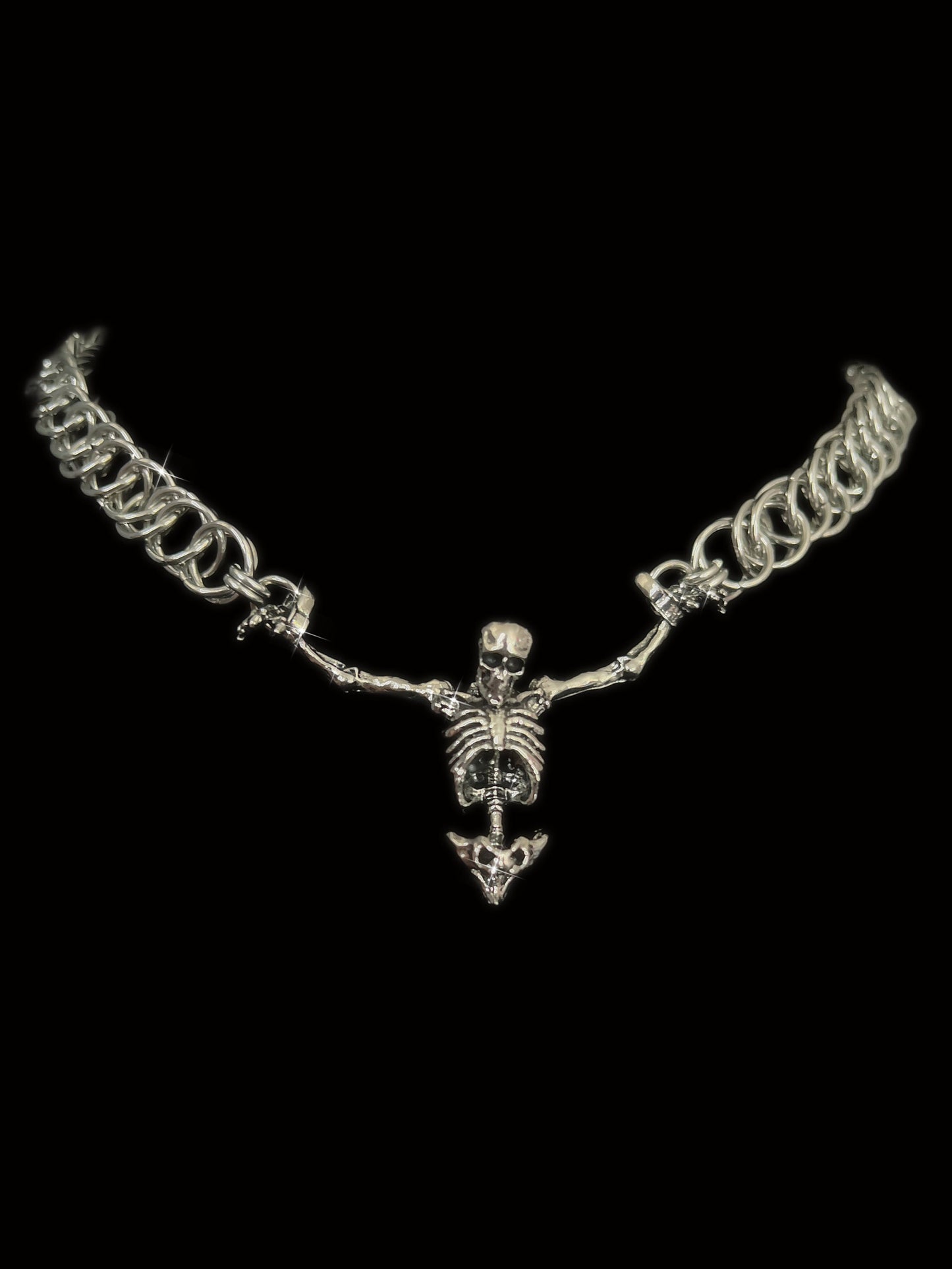 Chainmaille crucifixion choker